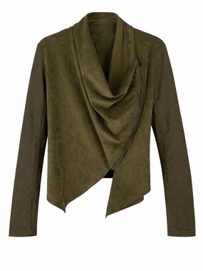 Blank NYC Olive Green Faux Leather Moto Jacket